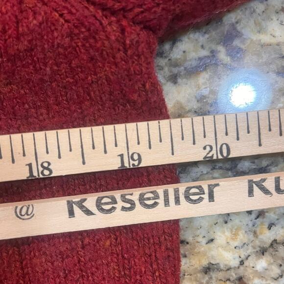 Boston Traders Men Small Wool Blend Sweater Red Knit Cozy Winter Long Sleeve - Picture 5 of 6